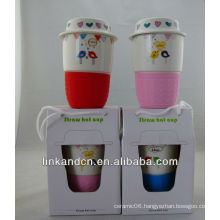 KC-01221 ceramic cup ,ceramic cup silicon lid